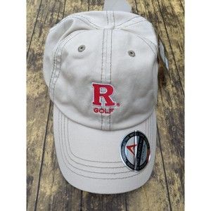 NWT NEW! Rutgers University Scarlett Knights Golf Antigua Tan Cotton Hat